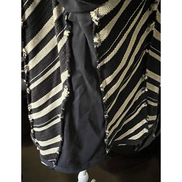 Lane Bryant Blazer Jacket Sz 16 Striped Open Front Draped Casual Work Coastal - Picture 5 of 12